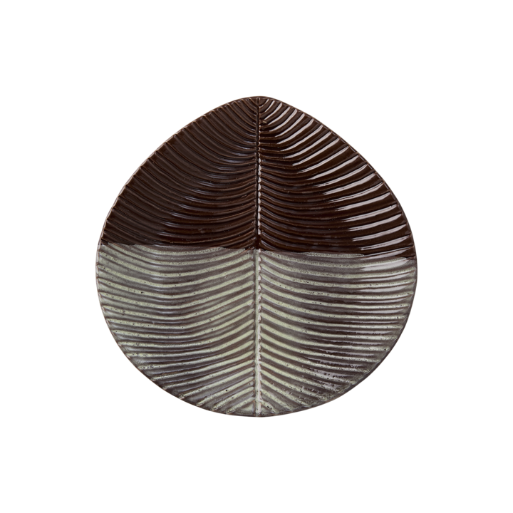 VILLE Plate, Brown/off white