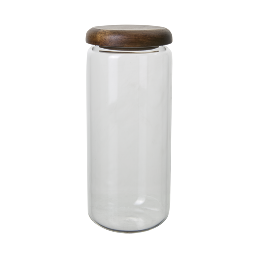 KALLE Jar with lid, Clear/brown