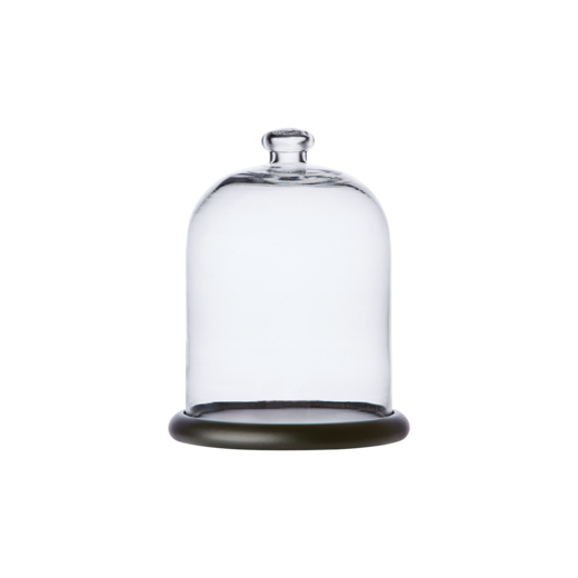 BELLA Bell jar with tray S, Clear/black
