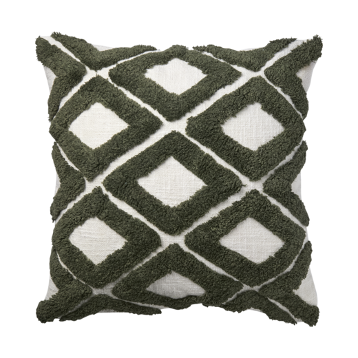 FLORIAN Cushion cover, Green/ivory