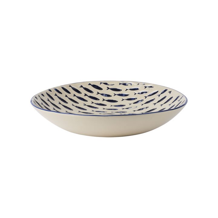 FISH Serving bowl, Beige/blue