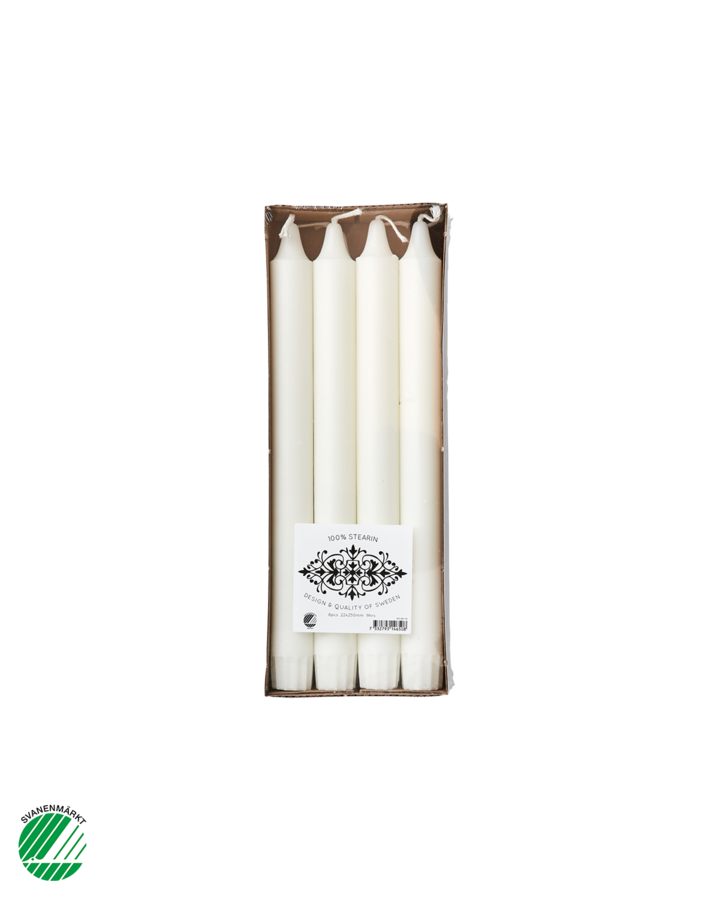 WHITE Taper candles, 8-pack, White