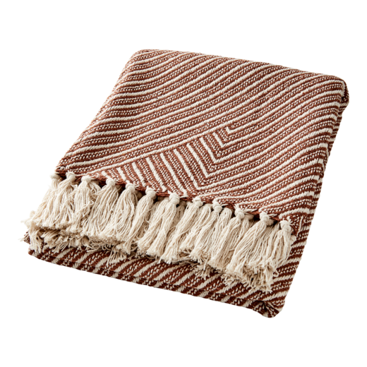 ANNA Blanket, Rusty brown/off white