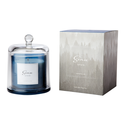 SENSE Scented candle with bell jar Suit & tie, Dark blue