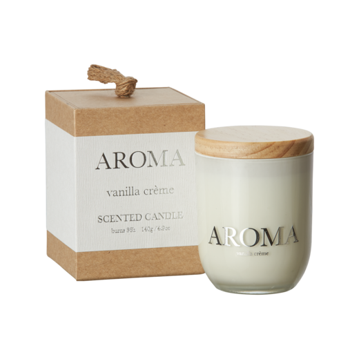 AROMA Scented candle S Vanilla creme, Brown/white