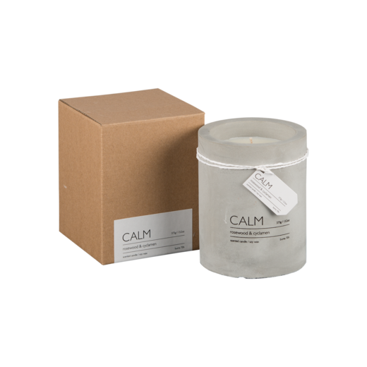 CALM Scented candle M Rosewood & cyclamen, Brown/grey