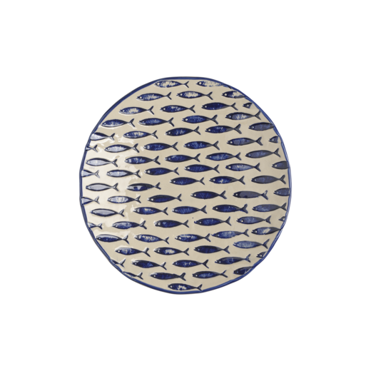 FISH Plate, Beige/blue