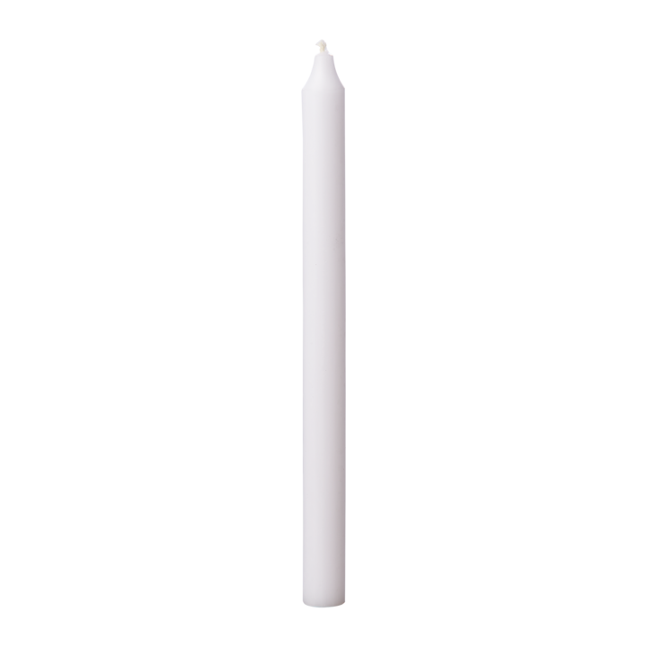 RUSTIC Taper candle, White