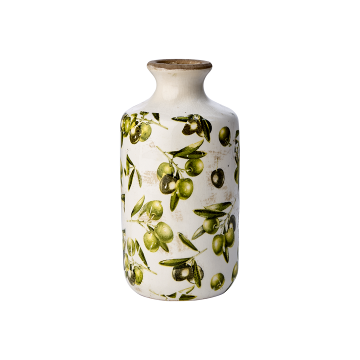 OLIVE Vase, White/green