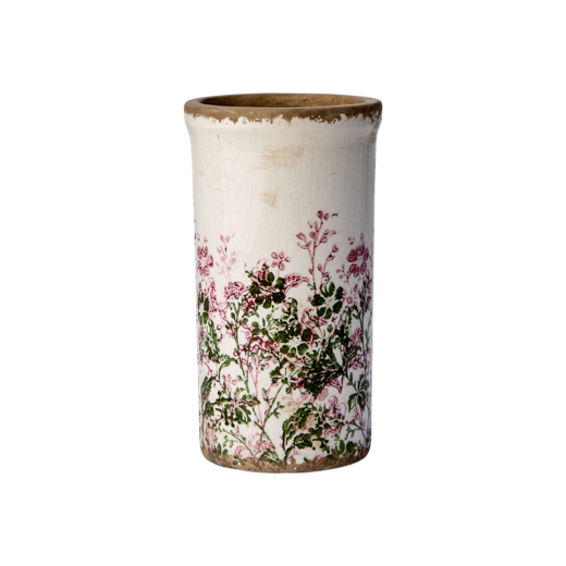 SPRING Vase, White/green/pink