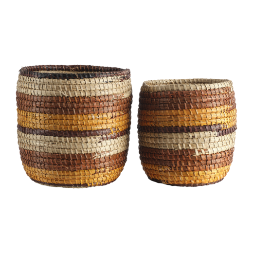 COLLECT Basket, set of 2, Brown/natural