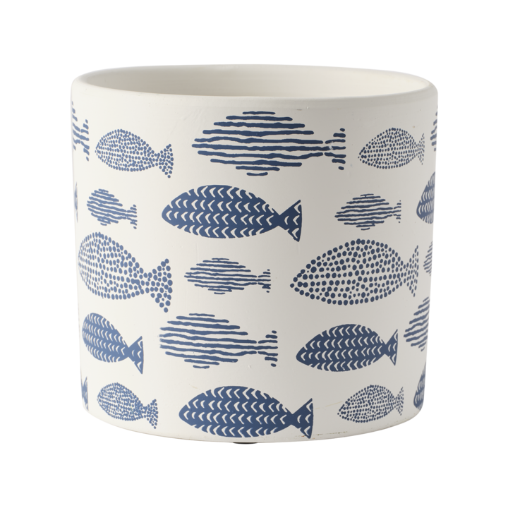 FISH Pot, Bleu/ivoire