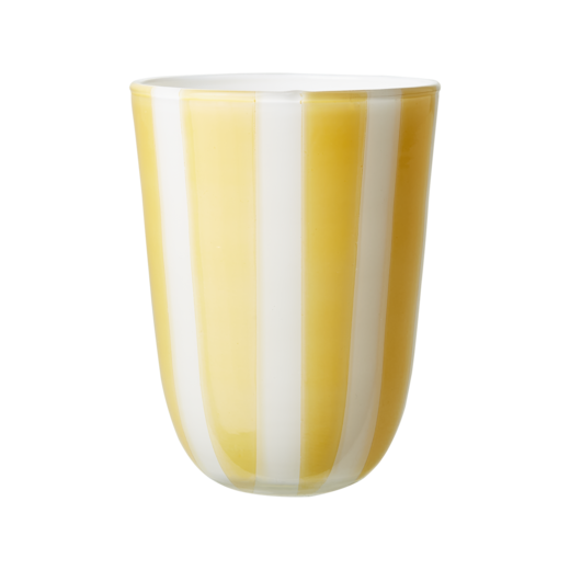 CIRCUS Portavela tea light M, Amarillo/blanco