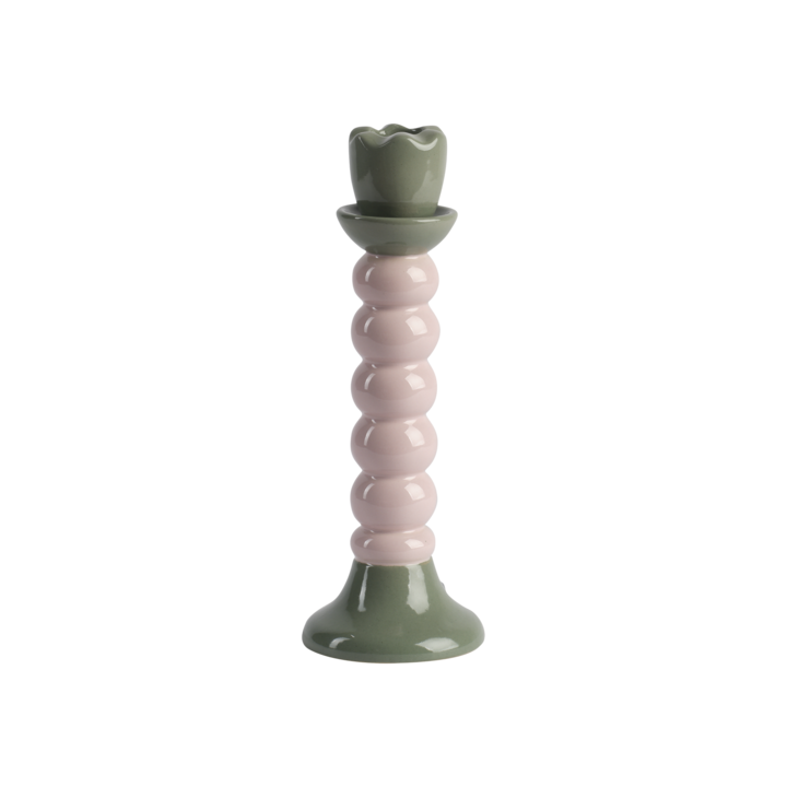 JOSSAN Candle holder, Pink/green