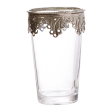 MARRAKESH Tea light holder, Grey/clear