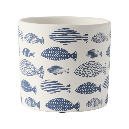 FISH Pot, Blue/off white