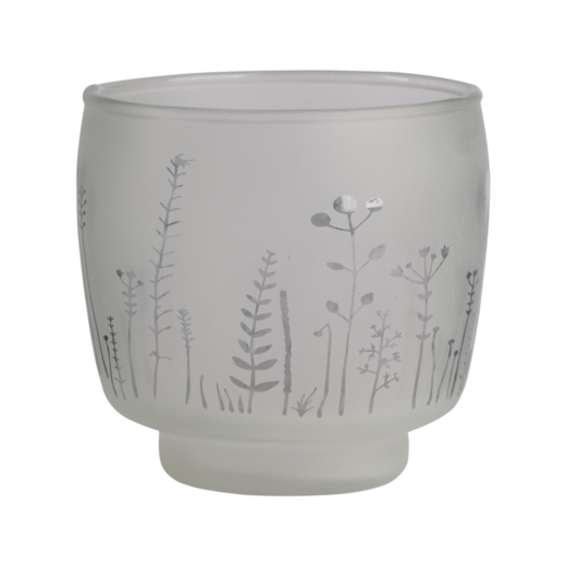 LEAF Tea light holder, White/brown