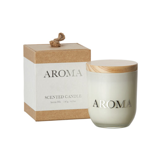 AROMA Scented candle M Coconut & lime, Brown/white