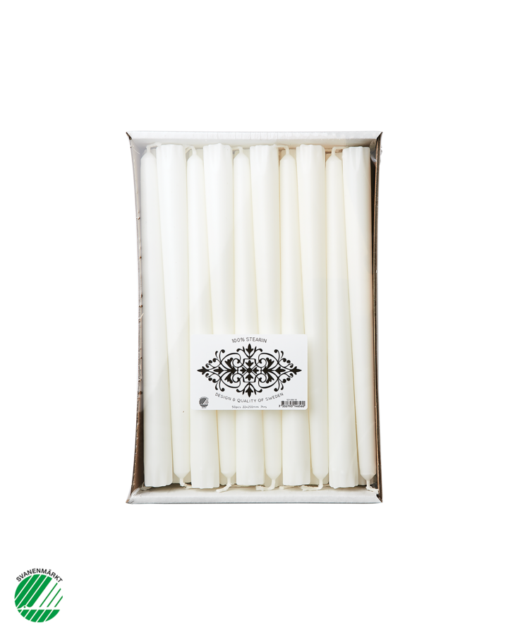 WHITE Stabkerzen, 50-Stück, Weiß