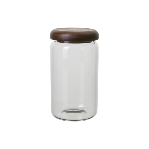 KALLE Jar with lid, Clear/brown