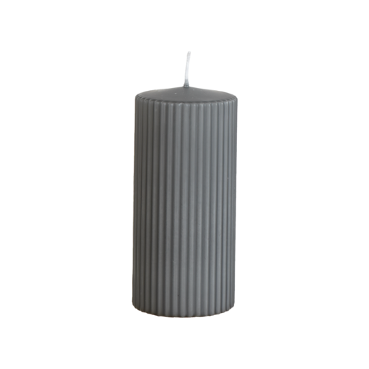 RILL Pillar candle, Graphite grey