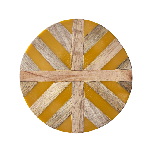 NICO Glass coaster, Natural/yellow