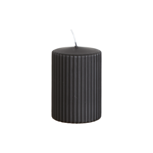 RILL Pillar candle, Carbon grey