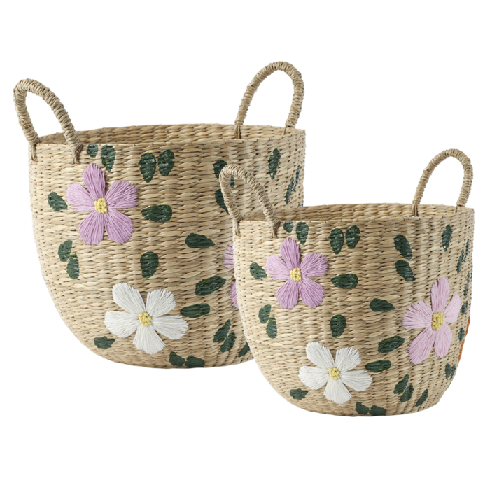 COLLECT Basket, set of 2, Natural/multi colour