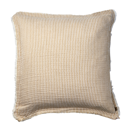 LINE Cushion cover, Yellow/white