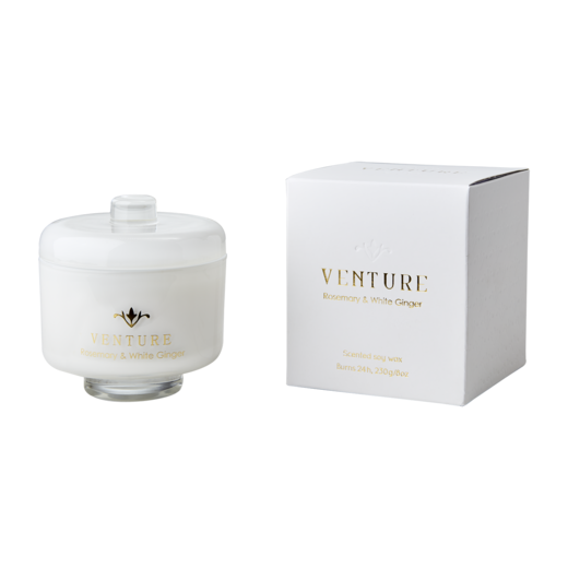 VENTURE Scented candle Rosemary & white ginger, White