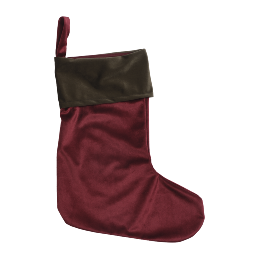 VELVET Christmas stocking, Red