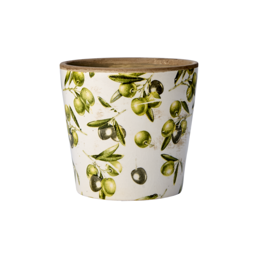 OLIVE Pot, White/green