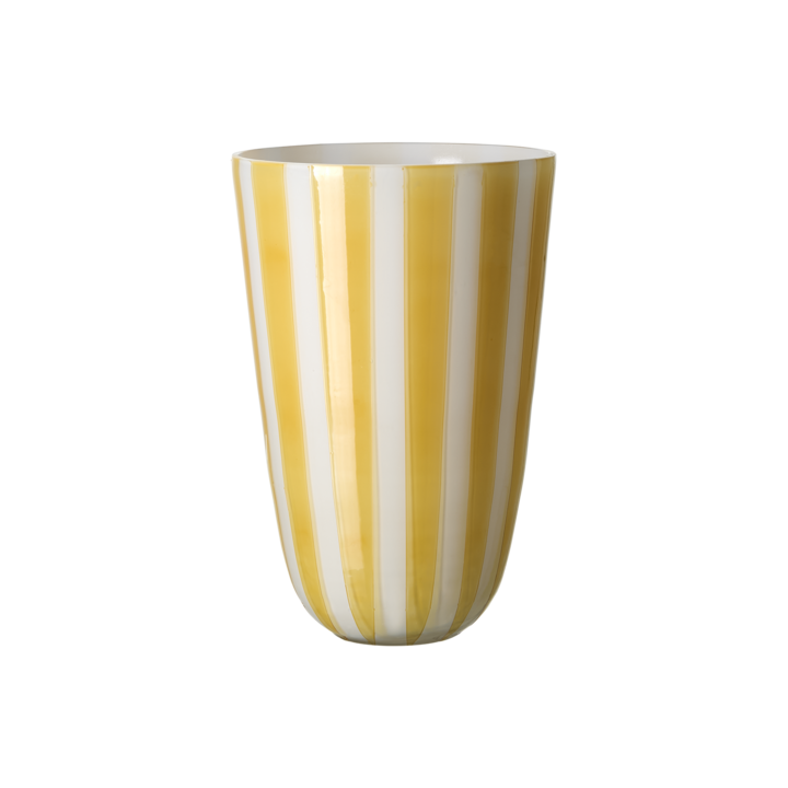 CIRCUS Vase, Yellow/white