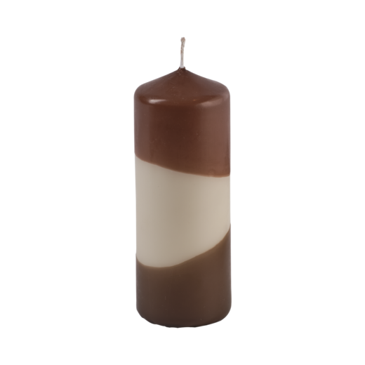COLOURED PILLAR CANDLE Pillar candle, Brown
