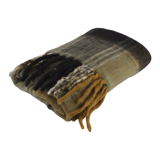 FRASSE Blanket, Green/mustard