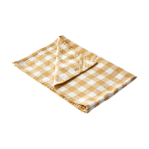 INGRID Kitchen towel, Yellow/white