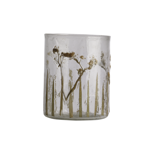 LEAF Tea light holder, Clear/brown