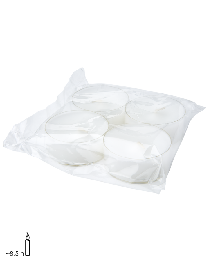 TEA LIGHTS Bougie chauffe-plat, 4-pièces, Blanc