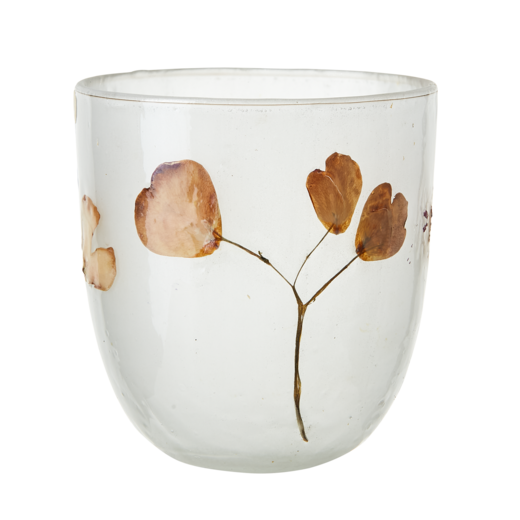 LEAF Tea light holder M, White/brown