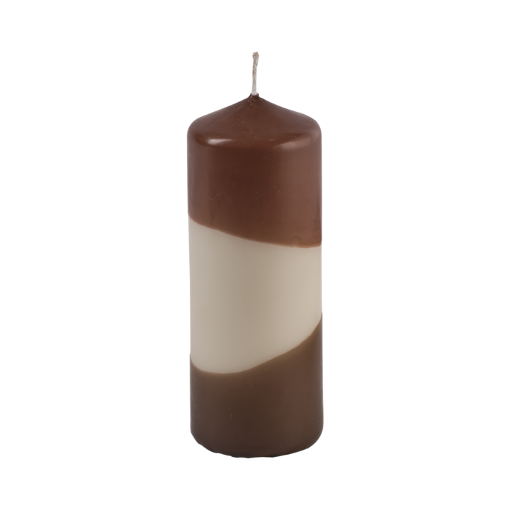 COLOURED PILLAR CANDLE Pillar candle, Brown