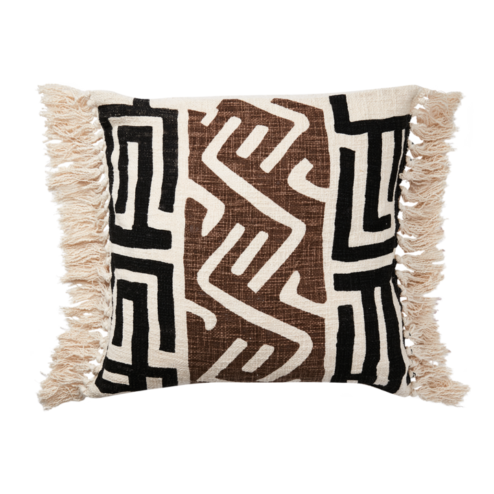 FERNANDO Cushion cover, Natural/black/brown