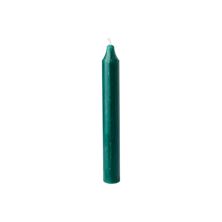 RUSTIC Taper candle, Dark green